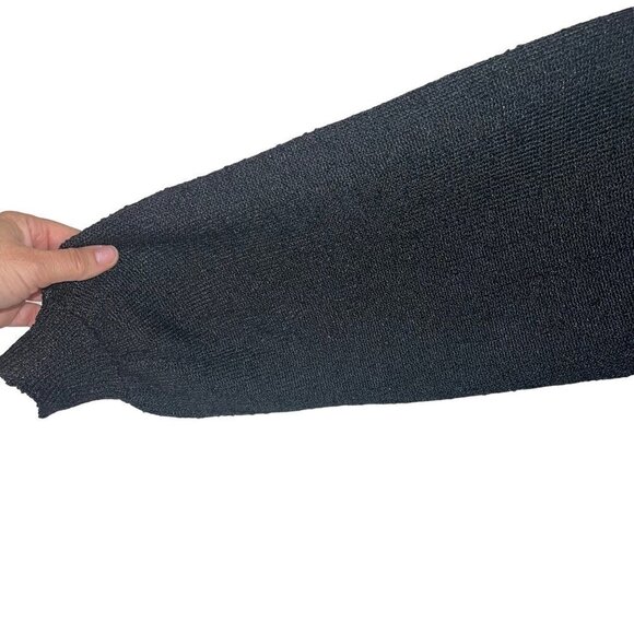 French Rags Vintage Womens Open Duster Cardigan Black Size 2 Medium Pure Rayon - Picture 8 of 13